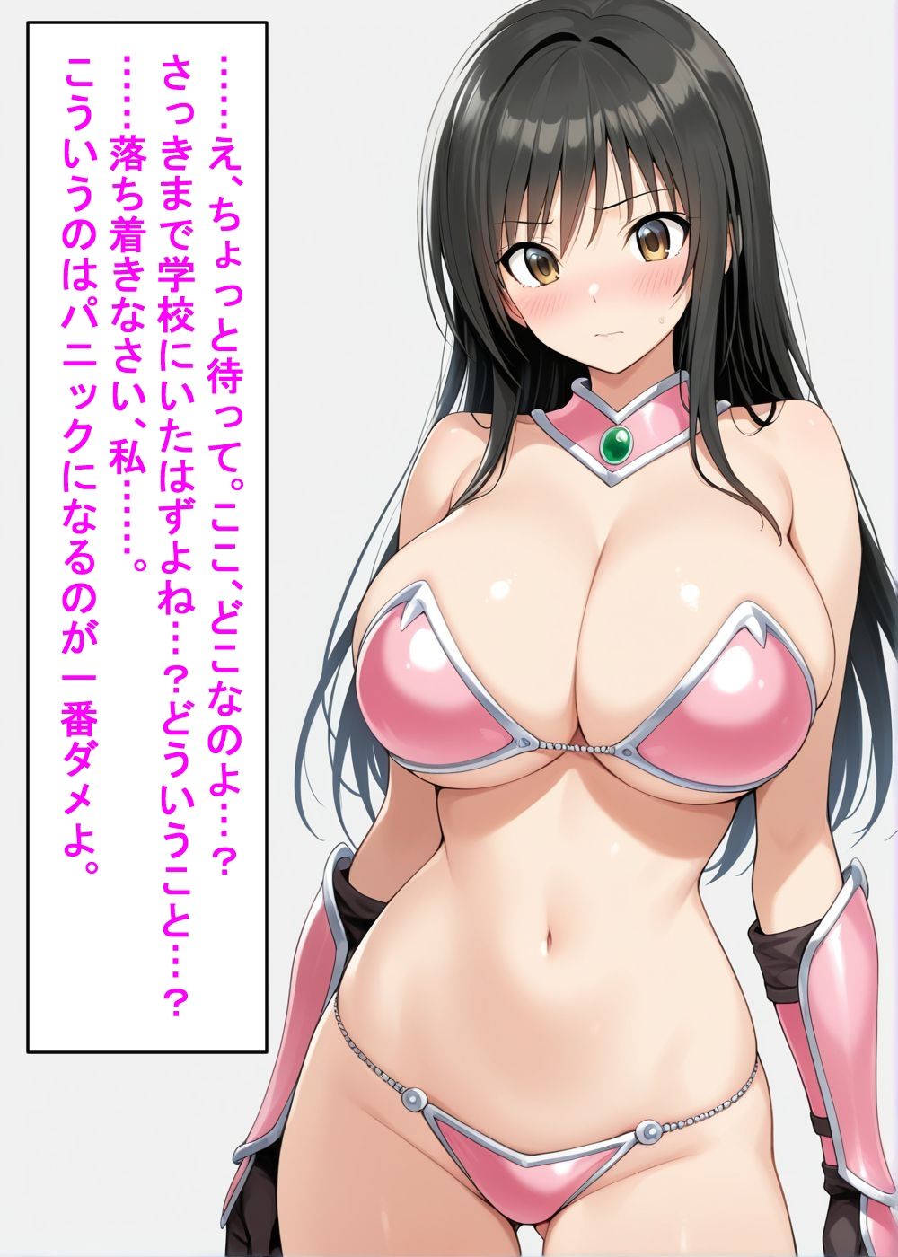 古〇川唯と西〇寺春菜がビキニアーマーで敗北する話 サンプル7ページ目