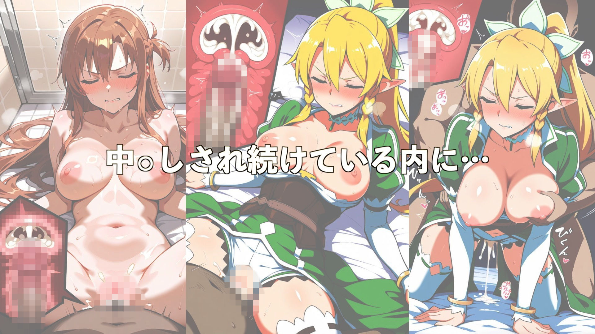愛する人を救うためチ●ポを受け入れたところ快感を教え込まれ陥落【アスナ＆リーファ】 サンプル2ページ目