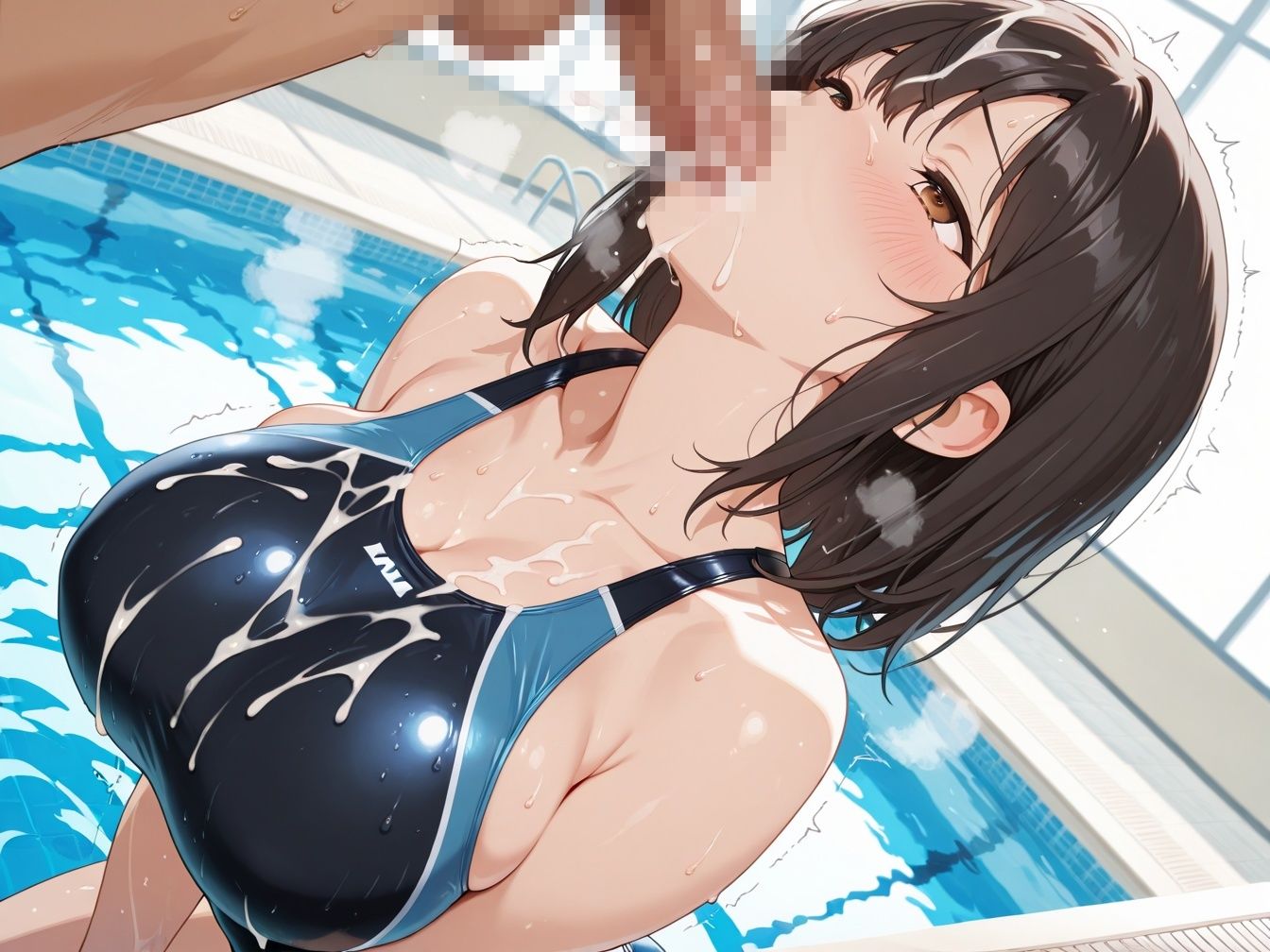 巨乳競泳水着女子とドキドキエッチ サンプル3ページ目