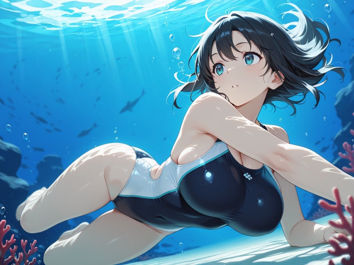 巨乳競泳水着女子とドキドキエッチ サンプル10ページ目