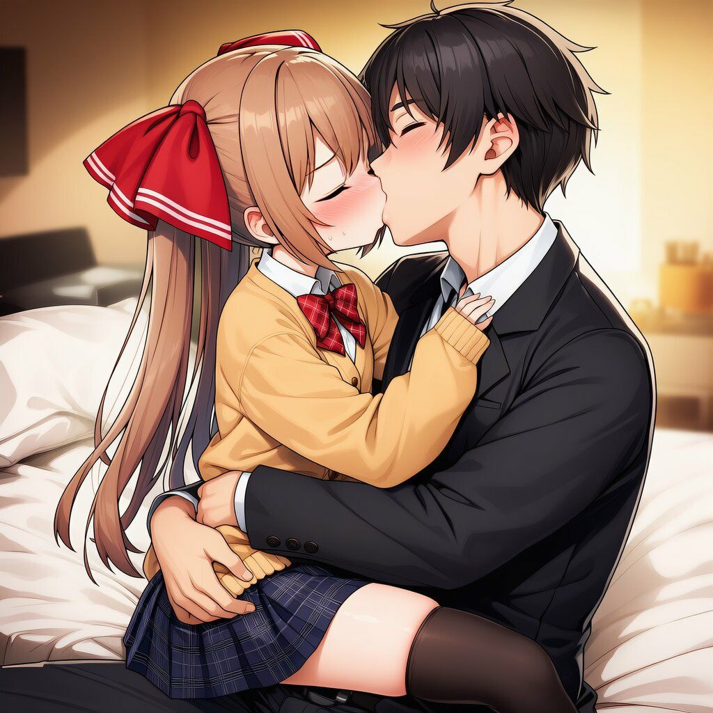 ツインテかわいい子と甘々いちゃラブ！制服・旧スク水・全裸で溶け合うCG集 サンプル1ページ目