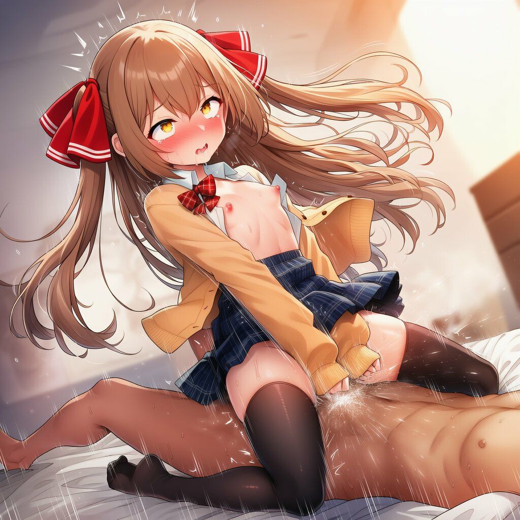 ツインテかわいい子と甘々いちゃラブ！制服・旧スク水・全裸で溶け合うCG集 サンプル6ページ目