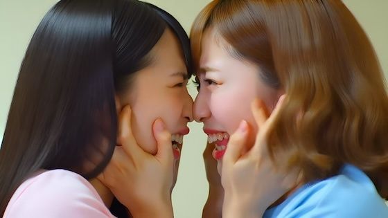（ボイス有り）どちらが可愛いかの言い争いから鼻の高さを競い合うふたり。 サンプル3ページ目
