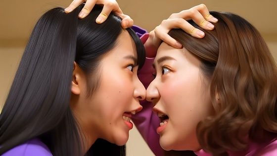 （ボイス有り）どちらが可愛いかの言い争いから鼻の高さを競い合うふたり。 サンプル4ページ目