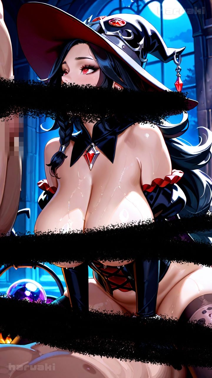 【AIアニメ巨乳美女写真集】Vol.11黒髪魔女のわがままおっぱい生活 サンプル3ページ目