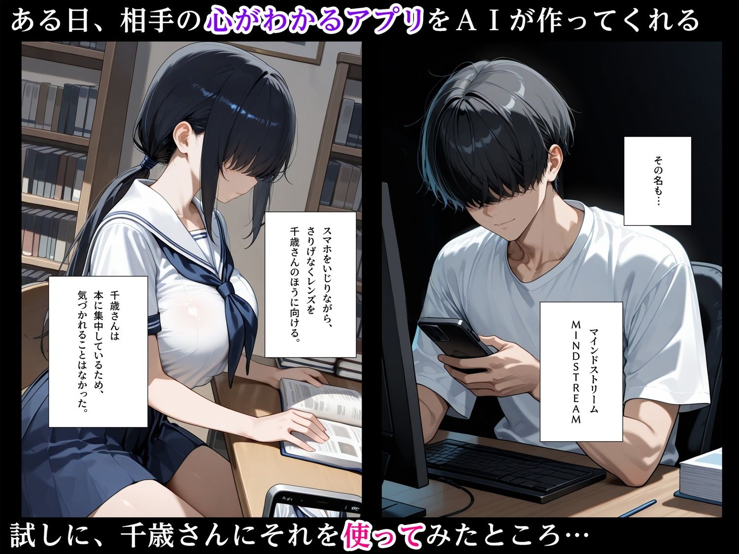 文学少女は犯●れたい〜ミラクルアプリで陰キャ女子の本性がわかったので犯しまくる〜 サンプル3ページ目