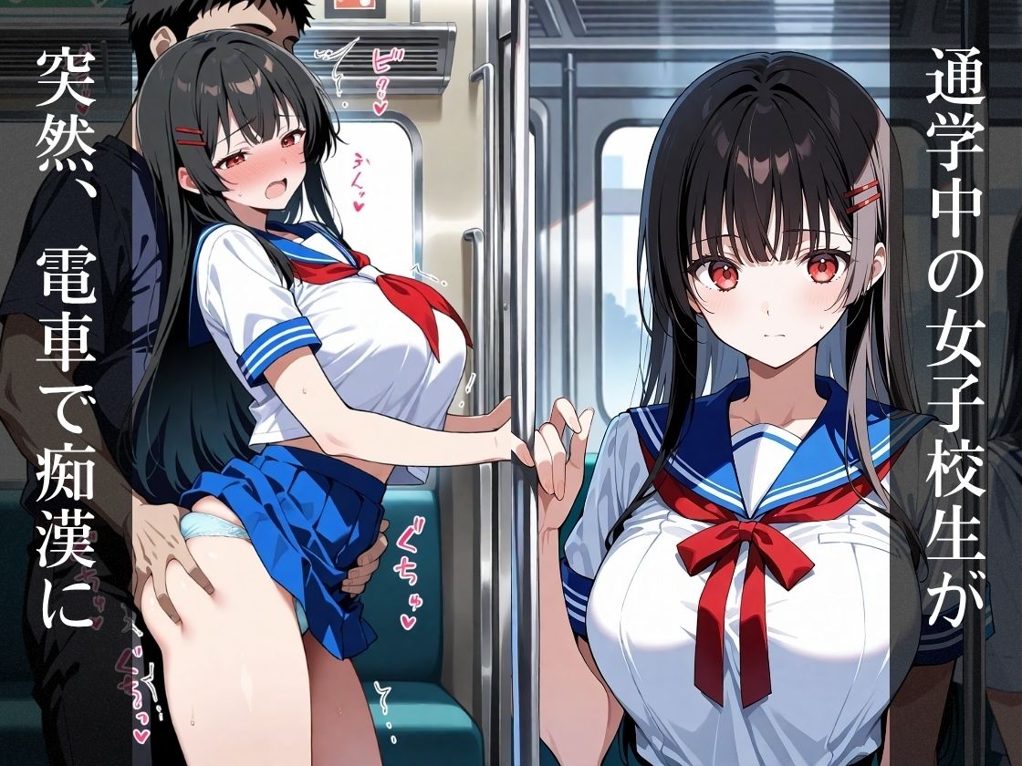 通学中に電車痴◯に遭う女子校生 サンプル3ページ目