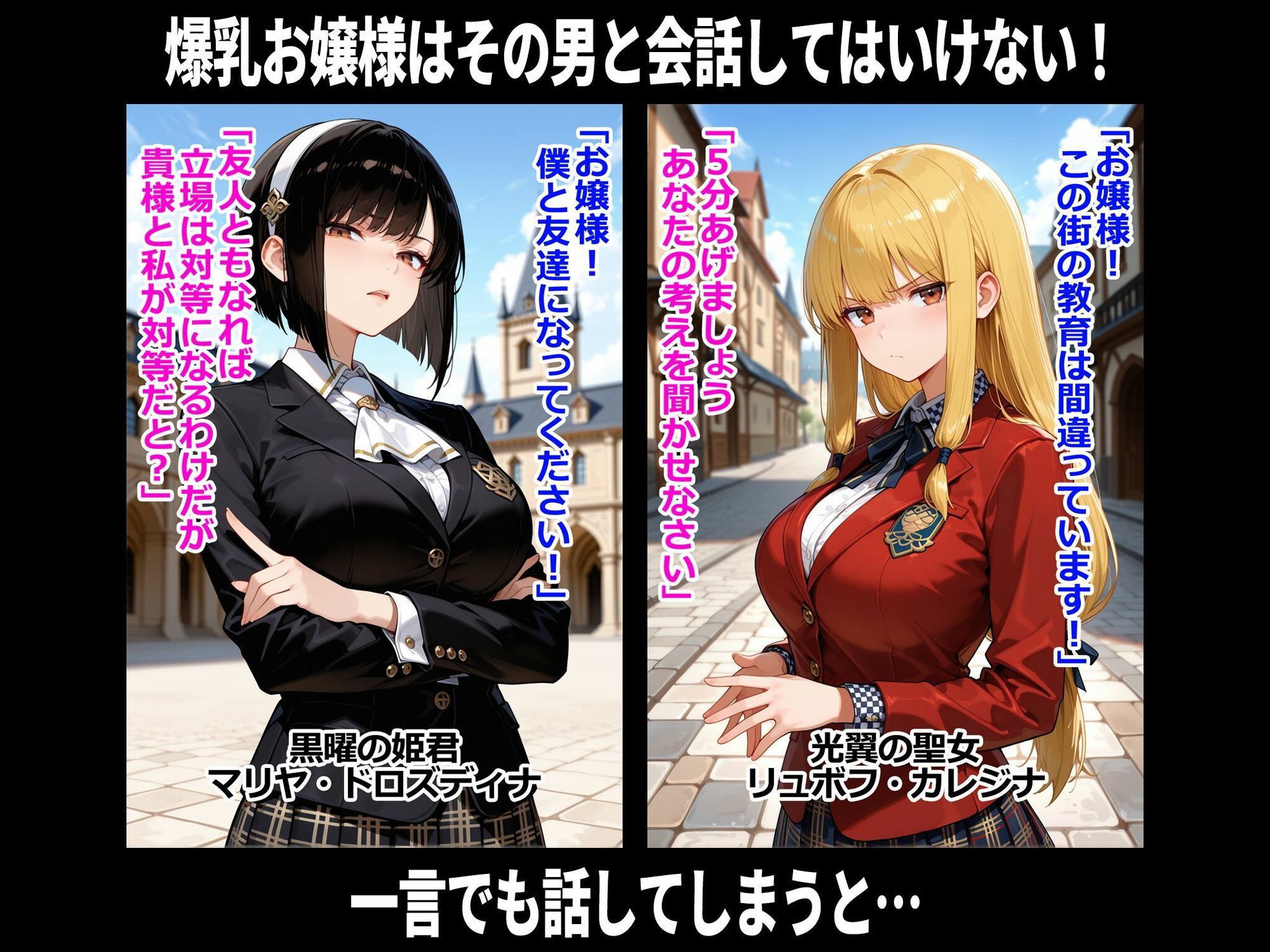 爆乳お嬢様はその男と会話してはいけない 即堕ち2コマ サンプル1ページ目