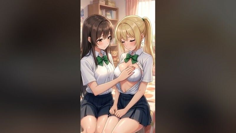 【4Kフルモーション】制服百合少女の濃厚ディープキス〜密着こすりあいでイッちゃう3分フルアニメ〜【フルボイス】 サンプル2ページ目