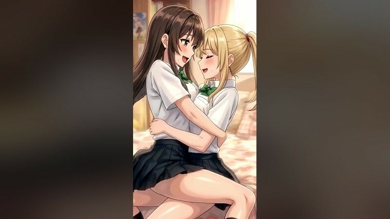 【4Kフルモーション】制服百合少女の濃厚ディープキス〜密着こすりあいでイッちゃう3分フルアニメ〜【フルボイス】 サンプル4ページ目