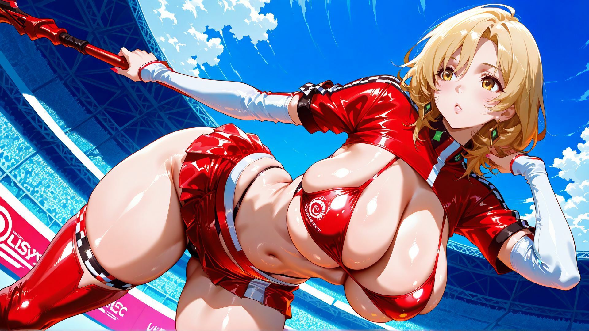【4K】爆乳レースクイーン3人をいいなり性教育 サンプル1ページ目