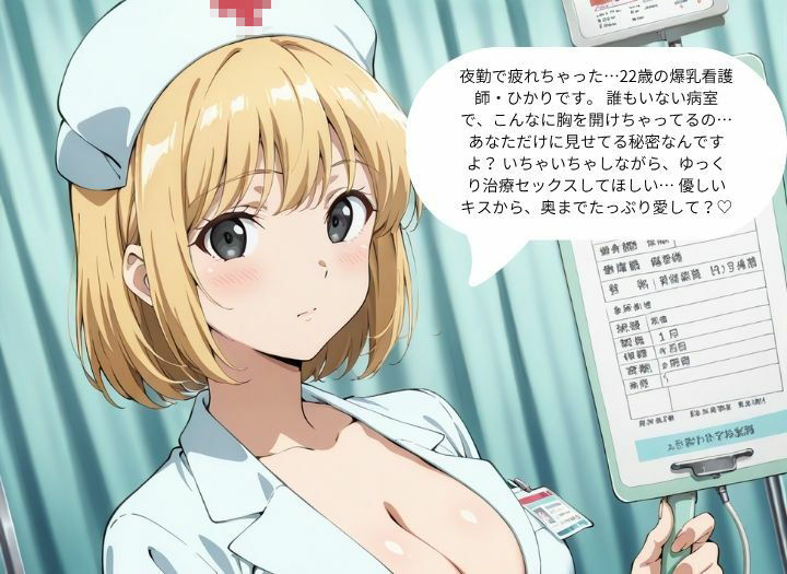 夜勤中の爆乳看護師とイチャラブ治療セックス サンプル1ページ目