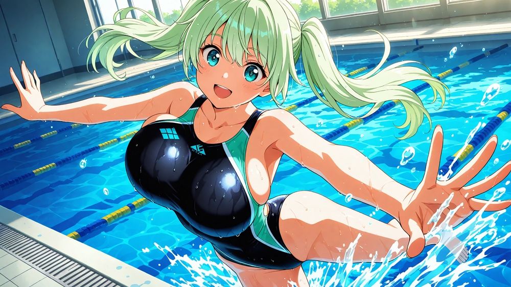 【4K】爆乳ツインカラー水泳部が合宿で媚薬漬け！指導者と濡れ交尾 サンプル2ページ目