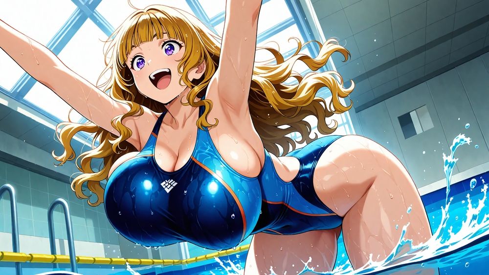【4K】爆乳ツインカラー水泳部が合宿で媚薬漬け！指導者と濡れ交尾 サンプル3ページ目
