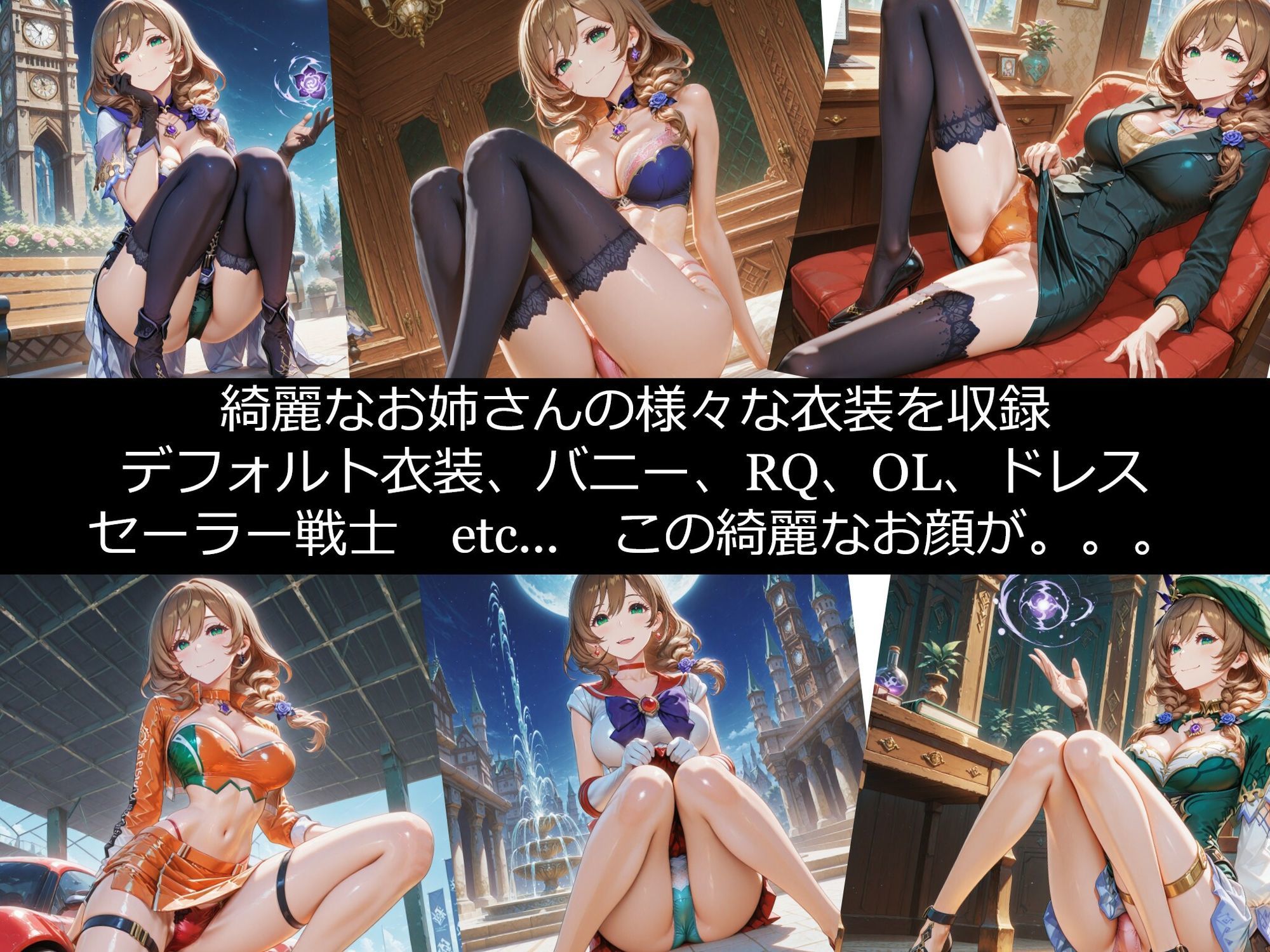 【衣装多種】リ〇さん、知性崩壊の強●絶頂。天才魔女の理性が決壊し、だらしないアヘ顔を晒す究極の陥落 サンプル1ページ目