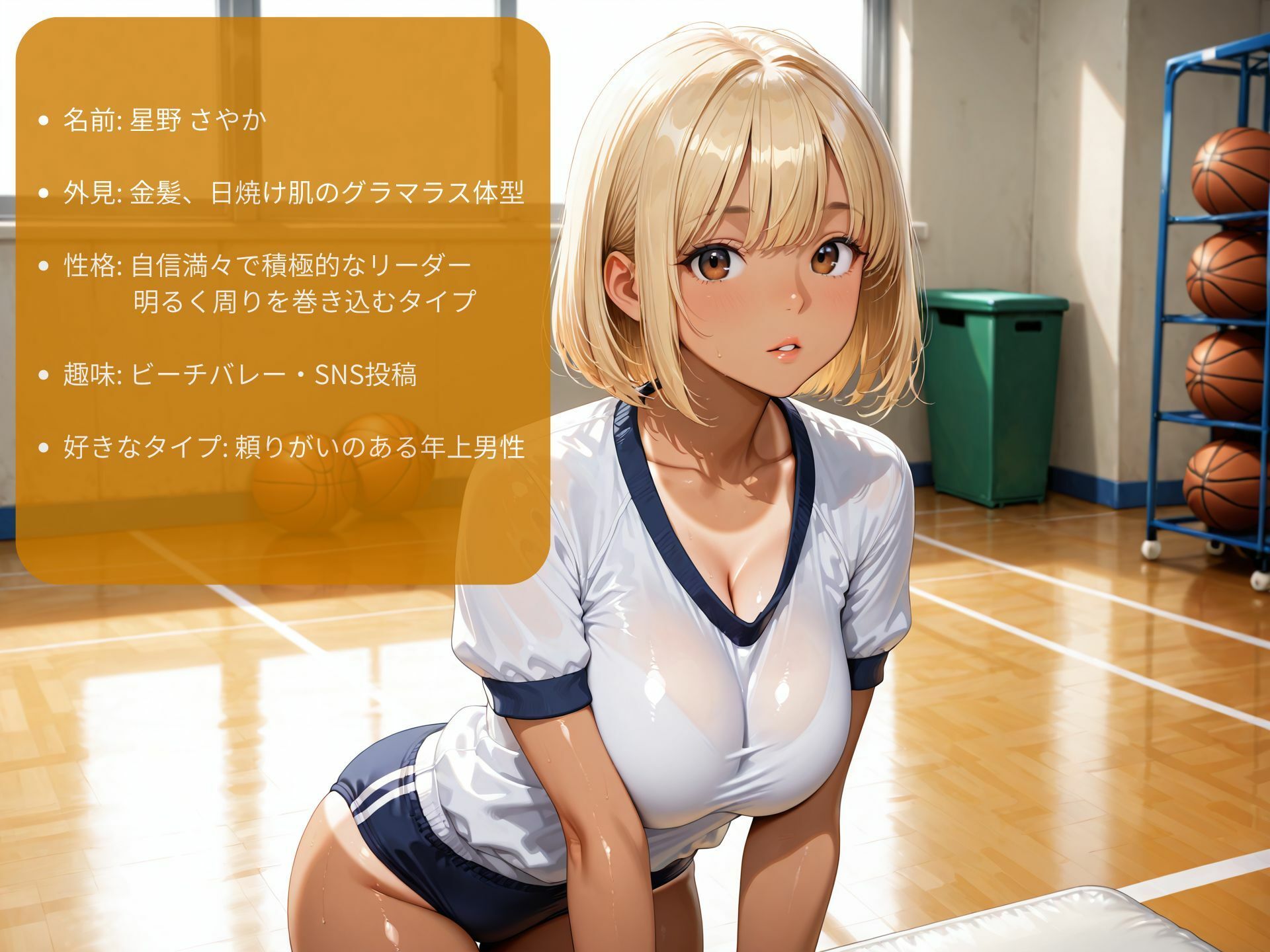 日焼け運動部の巨乳JKと汗だくセックス サンプル1ページ目