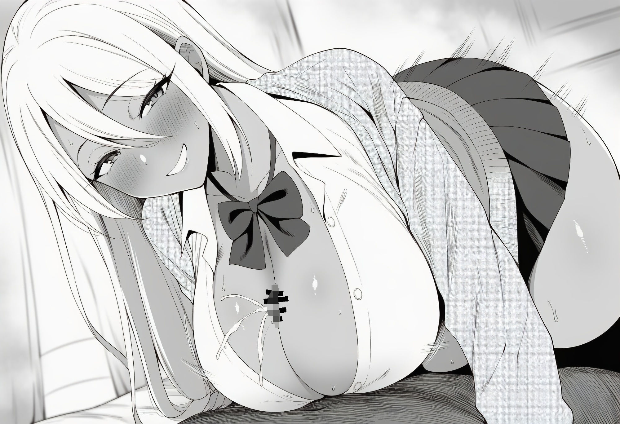 パイズリ線画集〜白黒乳戯〜 サンプル3ページ目