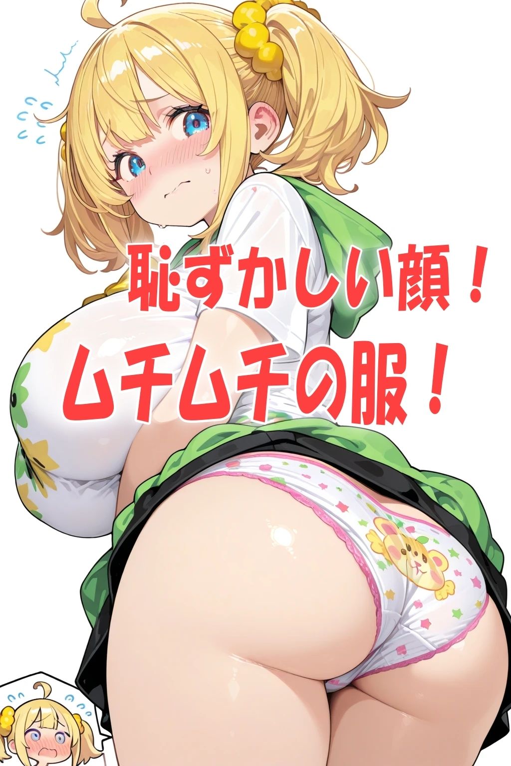 いい大人がロリパン姿でお尻を突き出し巨乳巨尻のムチムチお姉さんイラスト300枚 サンプル2ページ目