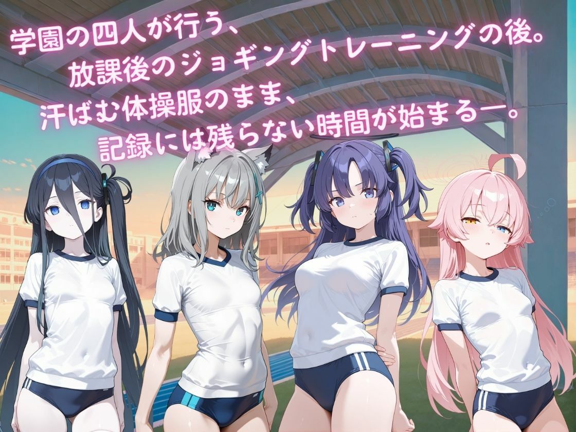 ヒロインたちの体操服時間  ― 学園の四人、走り終えたあとのひととき ― サンプル1ページ目