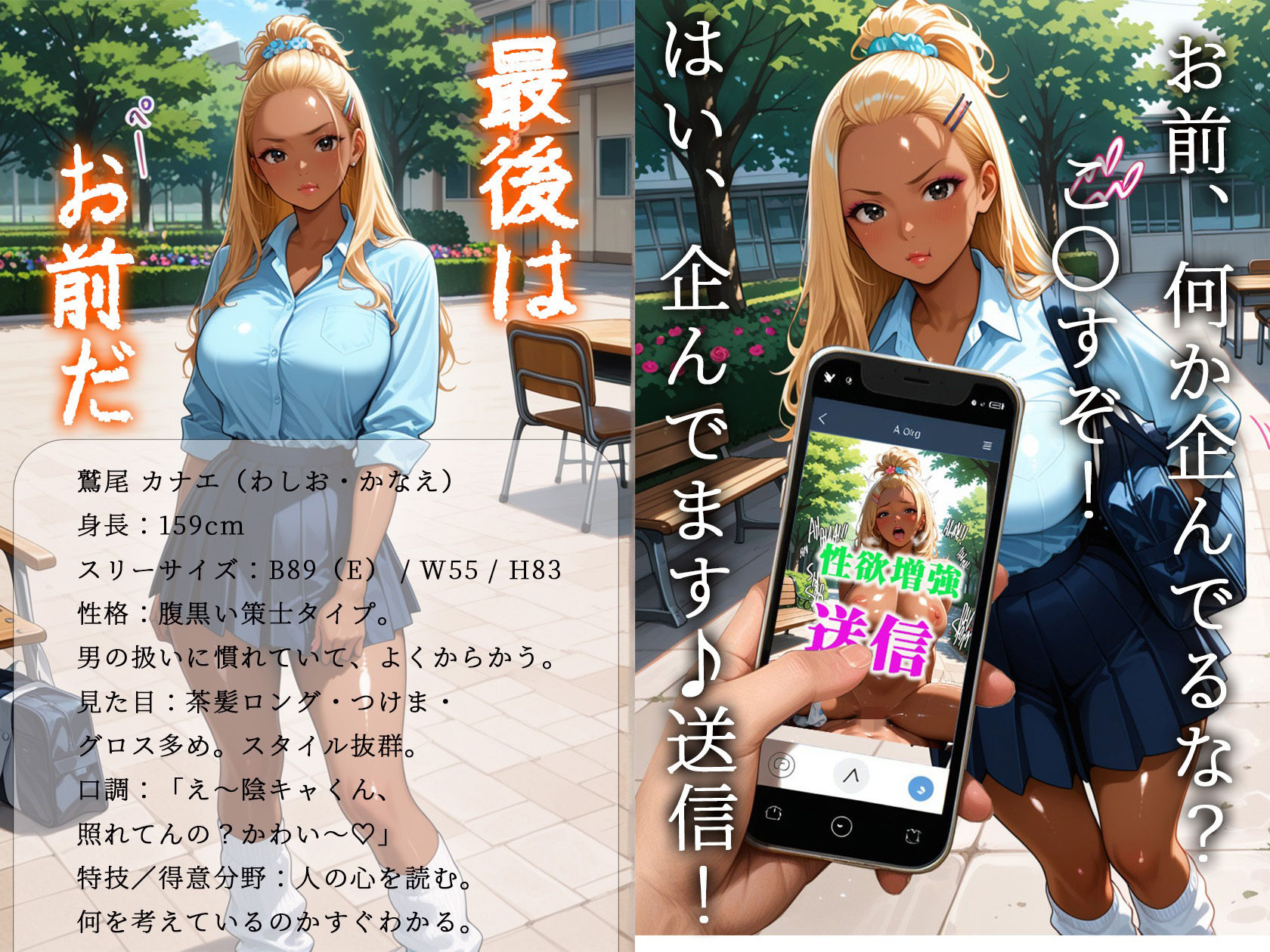 黒ギャルだけに効く性欲増量アプリでムカつく奴らを分からせまくった サンプル9ページ目