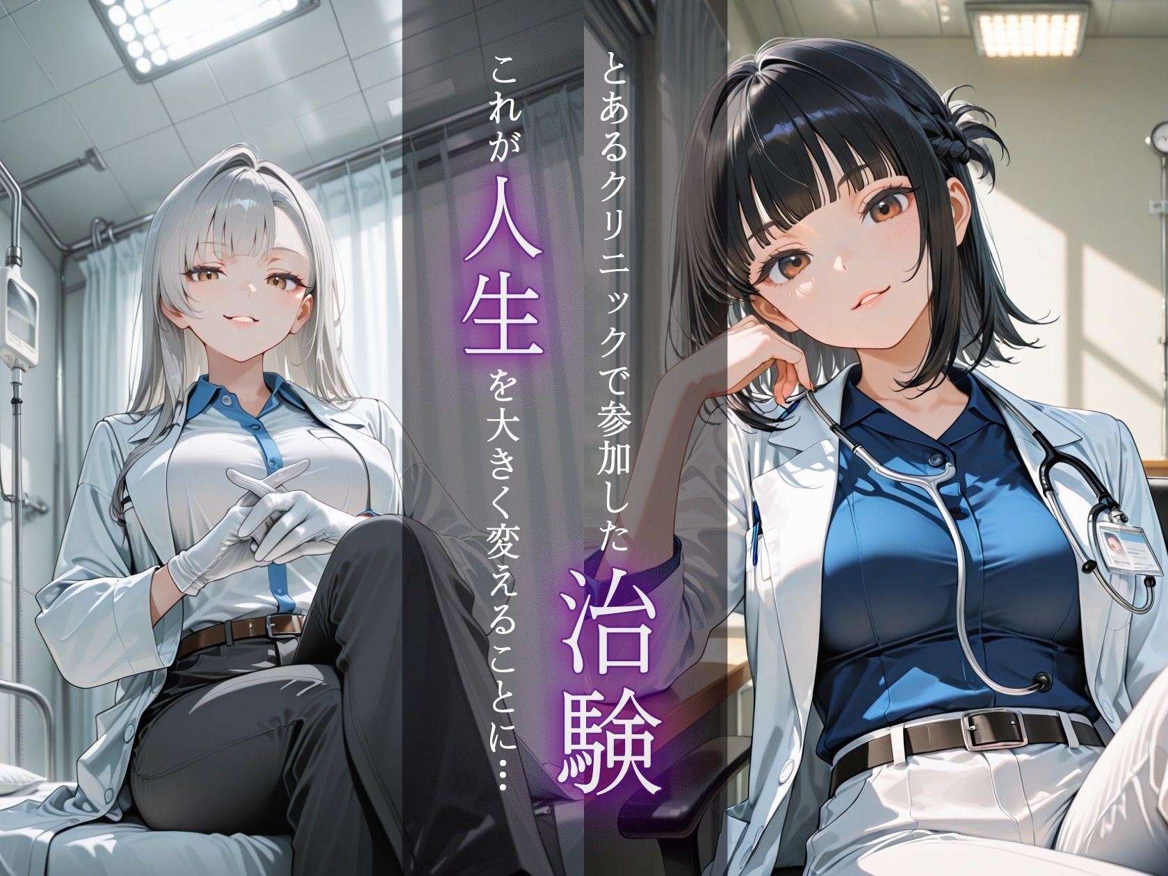 ドS女医の実験台になったら朝から晩まで徹底搾精された話 サンプル1ページ目