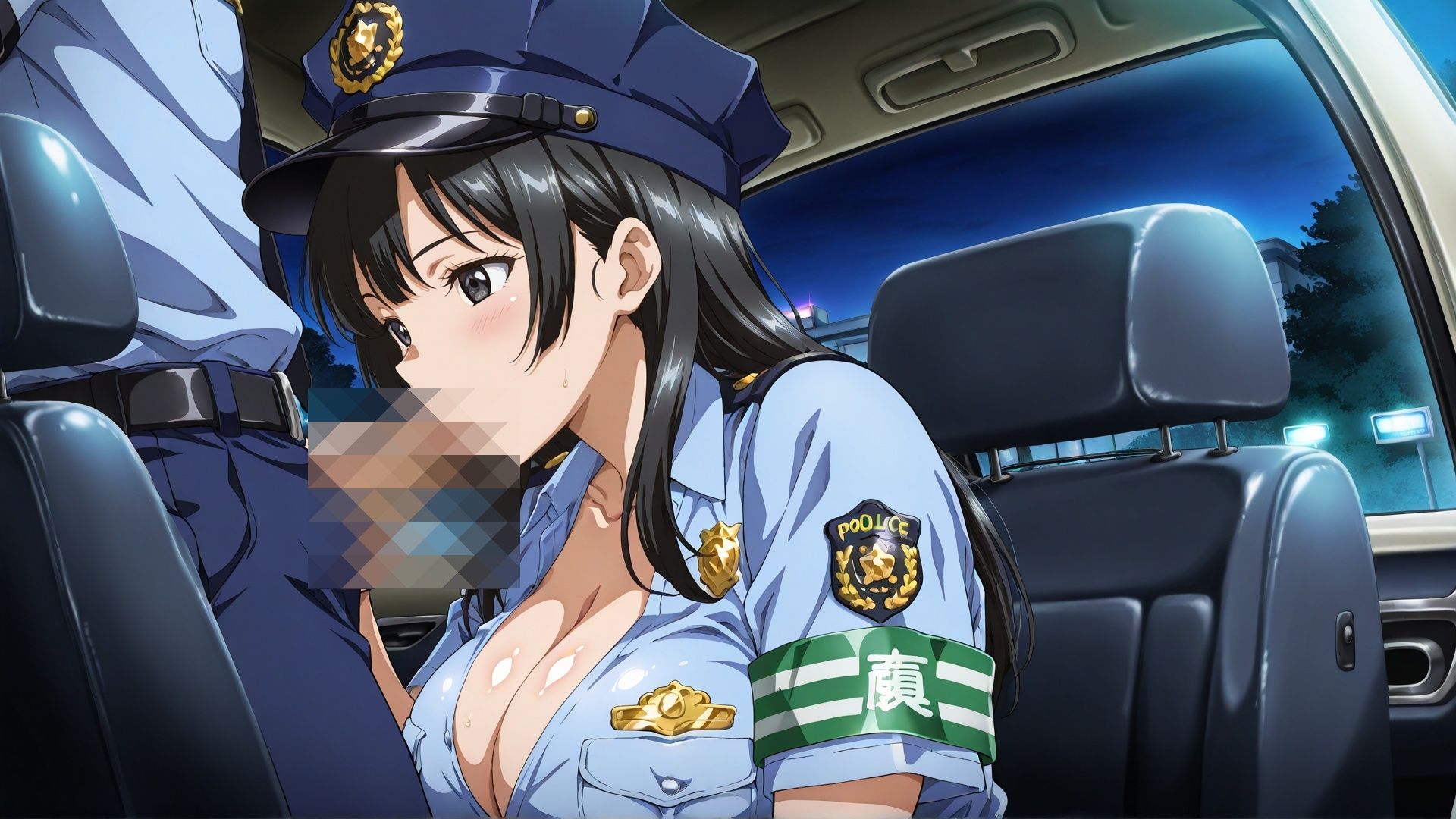 勤務後の爆乳女警察官をパトカー内でハメまくった記録 サンプル2ページ目