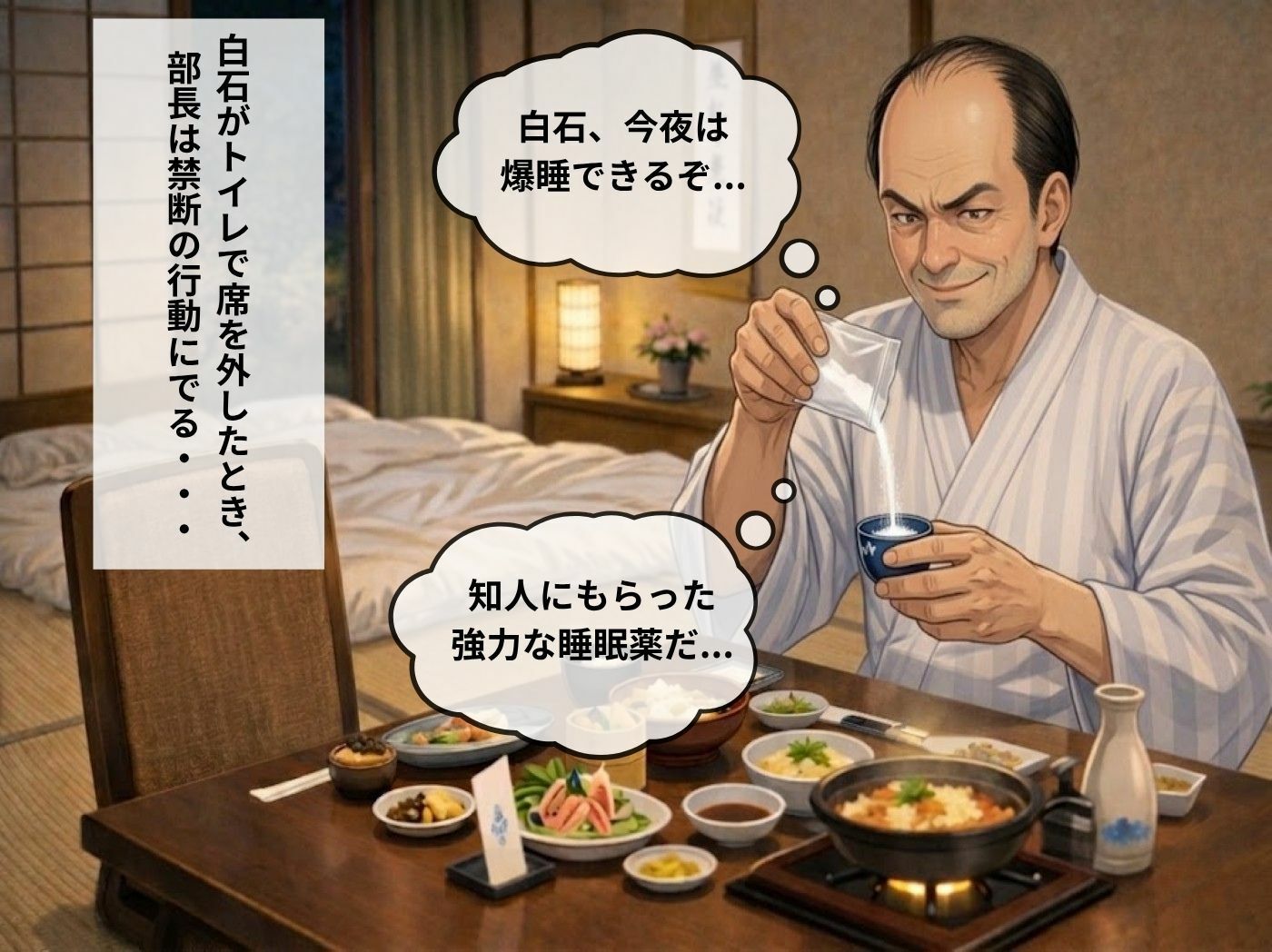 【導入OP・特典有】温泉旅館で上司に睡眠薬を盛られ犯●れ続けた人妻OLの睡眠姦 サンプル7ページ目