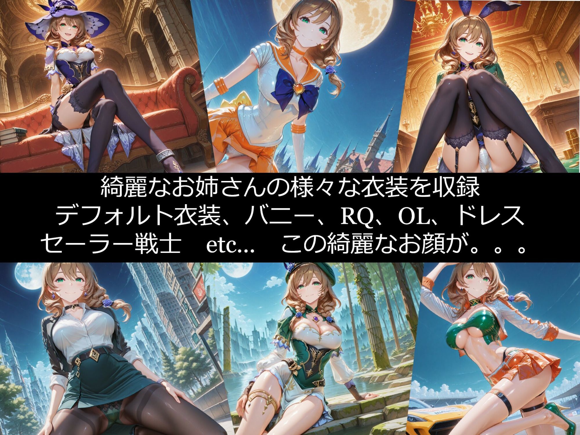 【衣装多種】リ〇さん、知性崩壊の強●絶頂。天才魔女の理性が決壊し、だらしないアヘ顔を晒す究極の陥落_玩具オナニー編 サンプル1ページ目