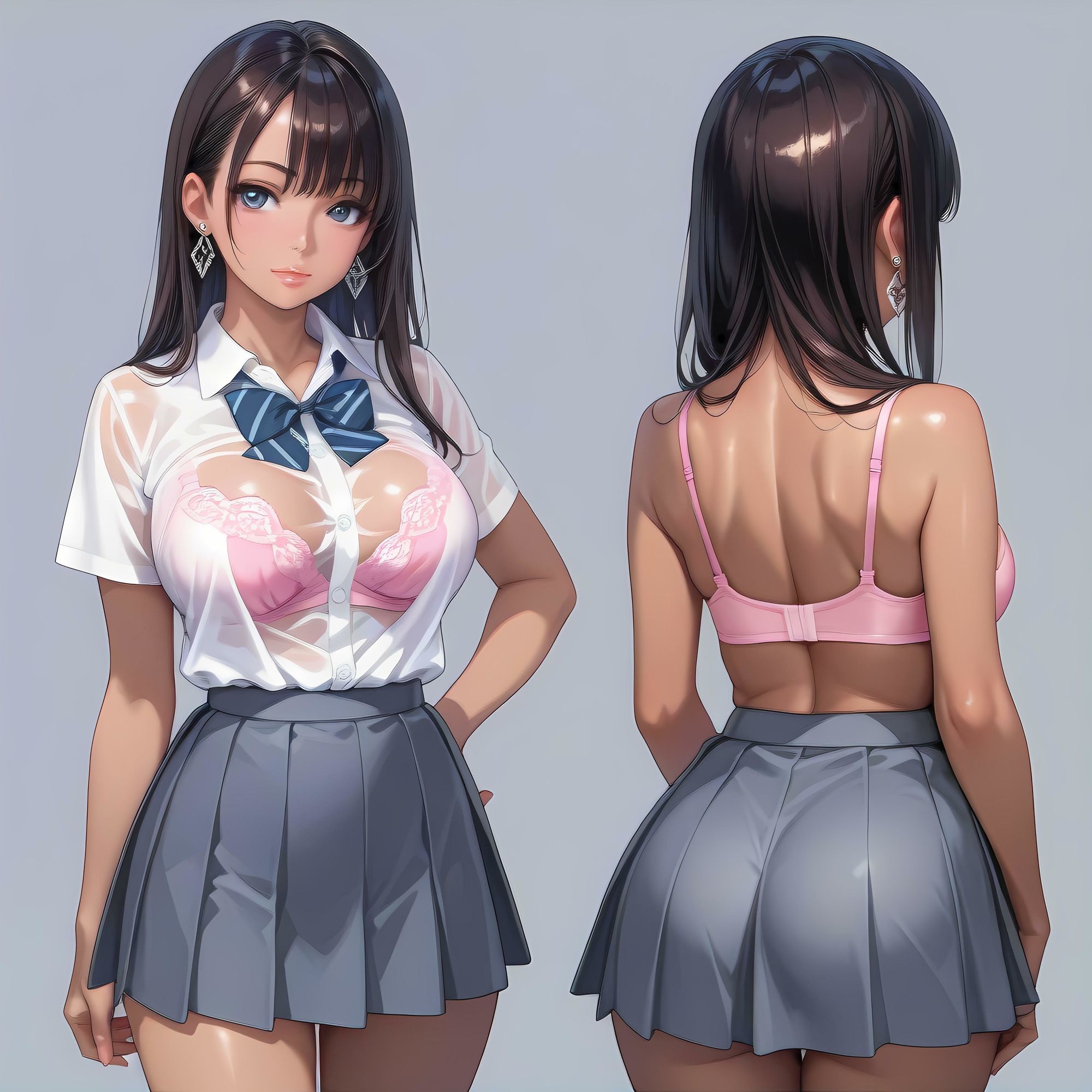AIイラストフェティシズム『制服とブラ』 サンプル1ページ目