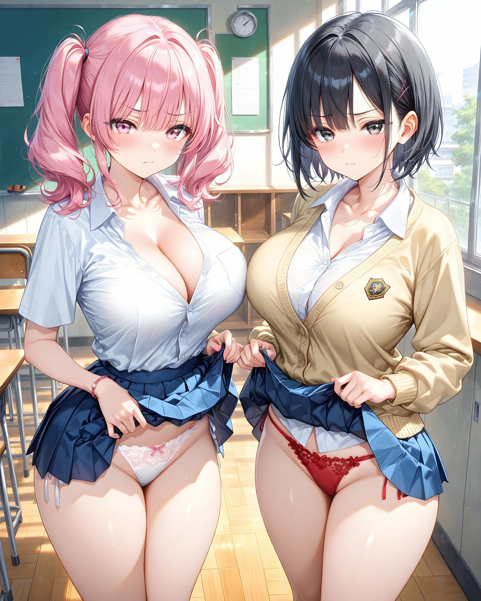 超ミニスカ学園 番外編〜パンツ丸見えJKのパンチラ観察したり、見抜きしたり、射精のお手伝いしてもらうイラスト集〜 サンプル5ページ目