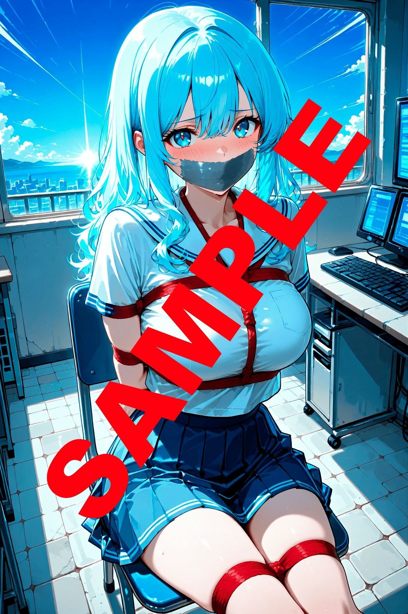 沈黙の学園生活 ― JKコスチュームが美しく縛られ羞恥に染まる眼差し サンプル2ページ目