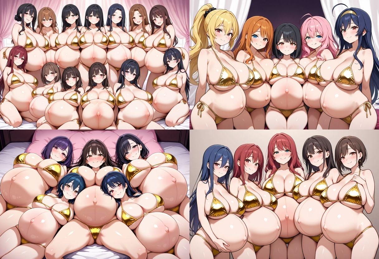【500枚】金ビキニ×巨乳×妊婦 ハーレムCG集 サンプル2ページ目