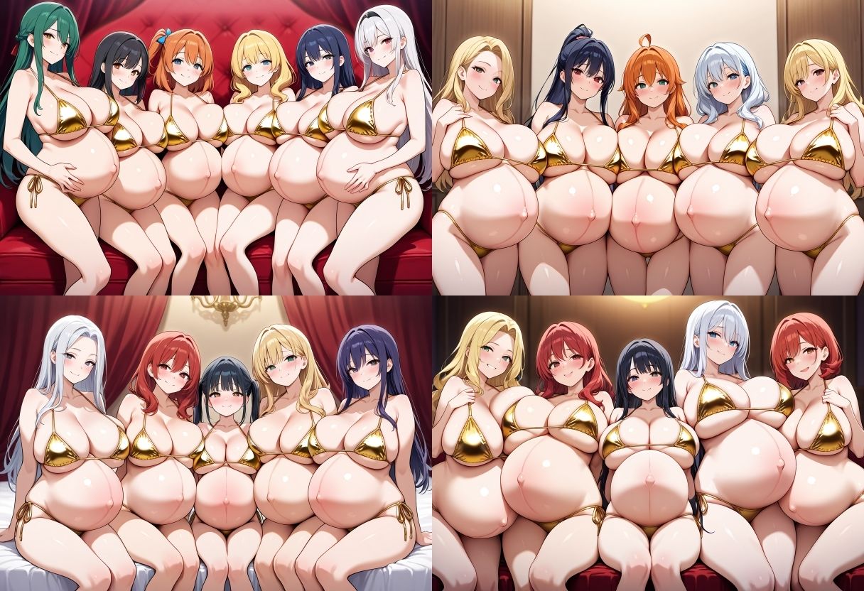 【500枚】金ビキニ×巨乳×妊婦 ハーレムCG集 サンプル7ページ目