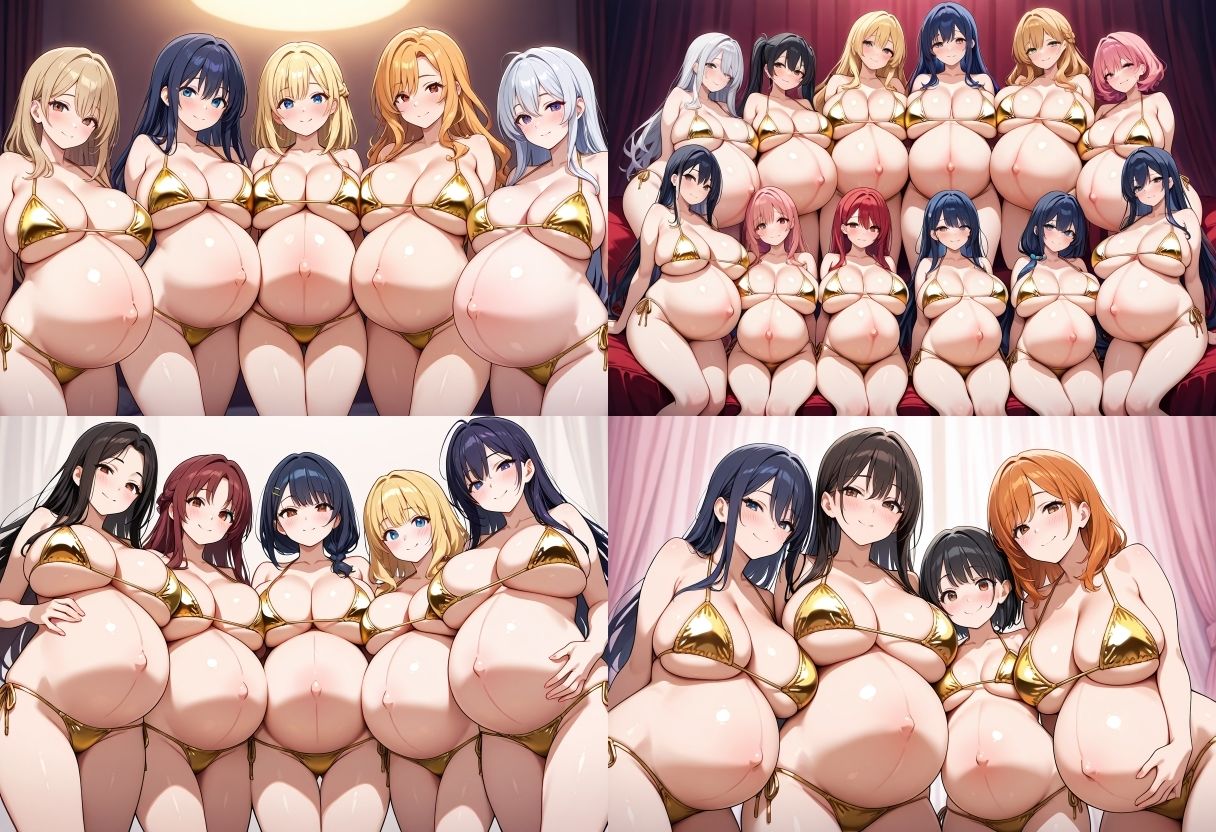 【500枚】金ビキニ×巨乳×妊婦 ハーレムCG集 サンプル8ページ目