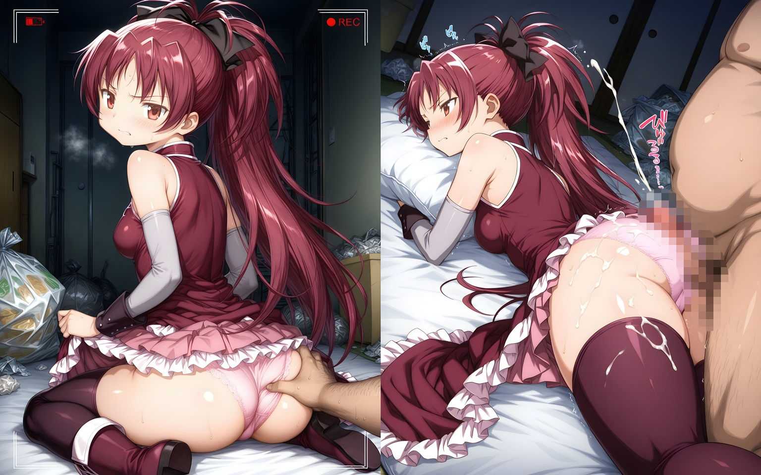 お持ち帰りされた魔法少女達がおじさんと朝までSEX サンプル5ページ目