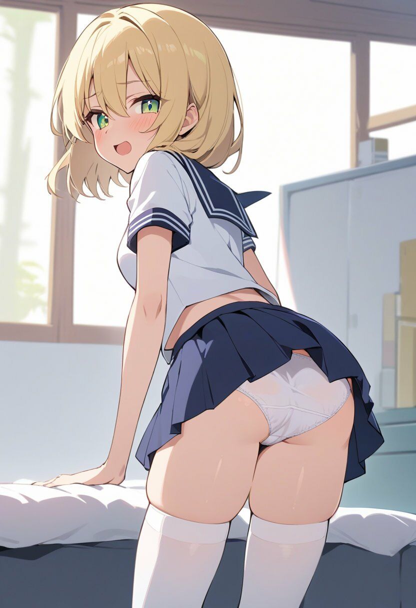 セーラー服でパンチラ×8ポーズ サンプル7ページ目
