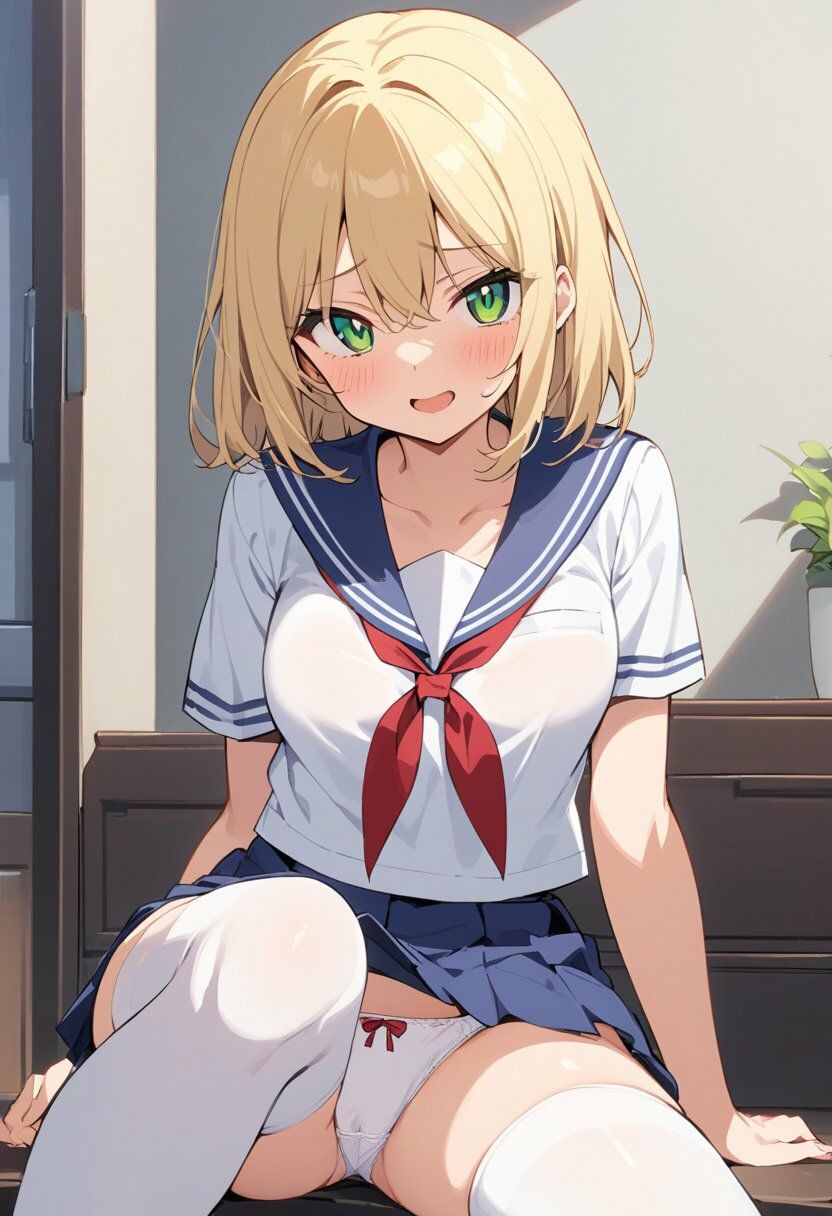 セーラー服でパンチラ×8ポーズ サンプル8ページ目