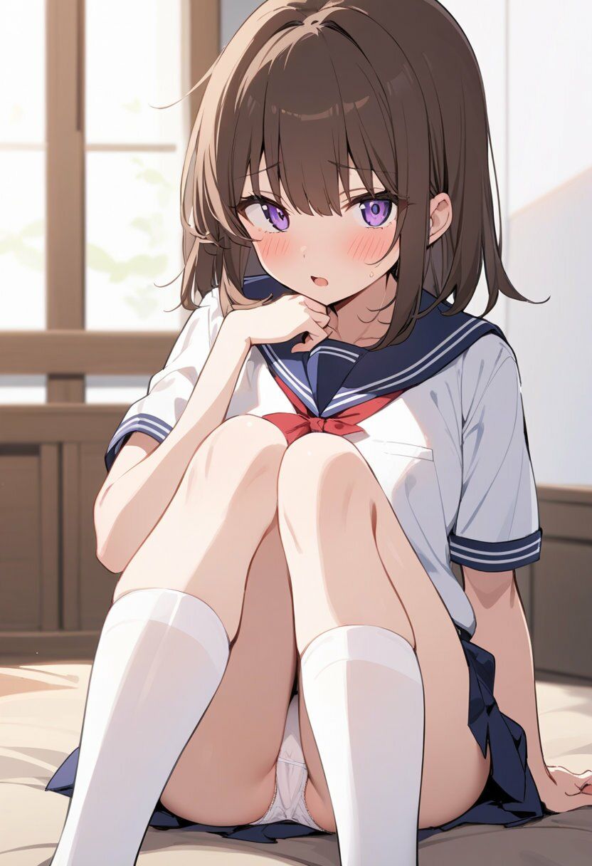 セーラー服でパンチラ×8ポーズ サンプル10ページ目