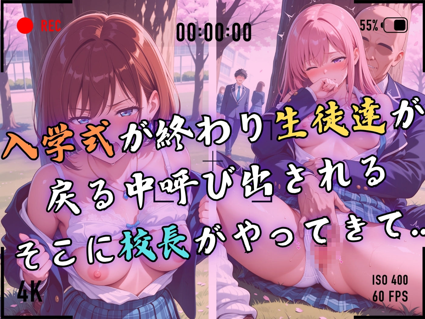【4Kイラスト】1万3000人の生徒を抱いた校長による女子生徒への性指導（入学式編） サンプル4ページ目