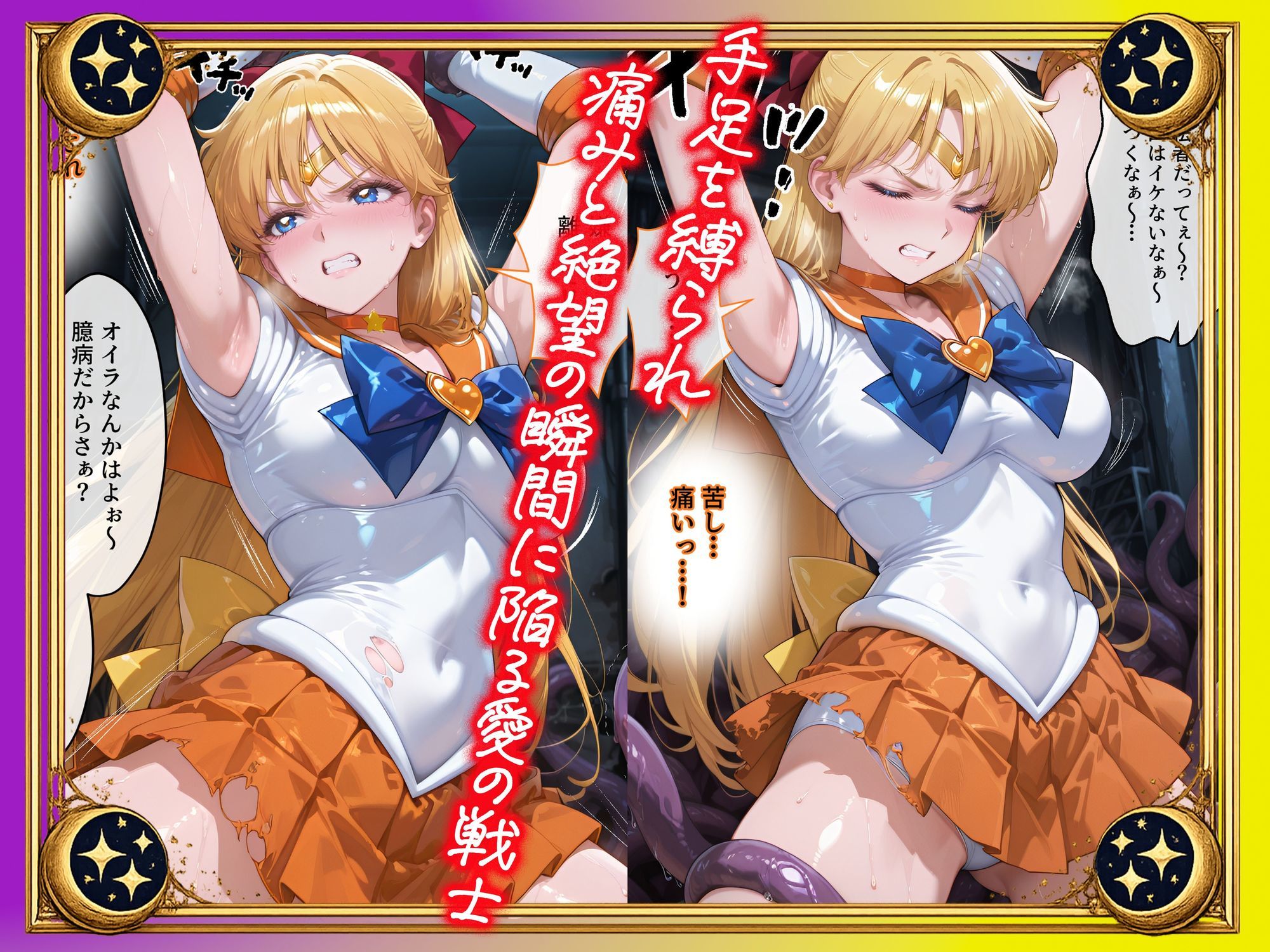 【セリフ付】悪魔に敗北〜快楽堕ちさせられた金の戦士編〜 サンプル3ページ目