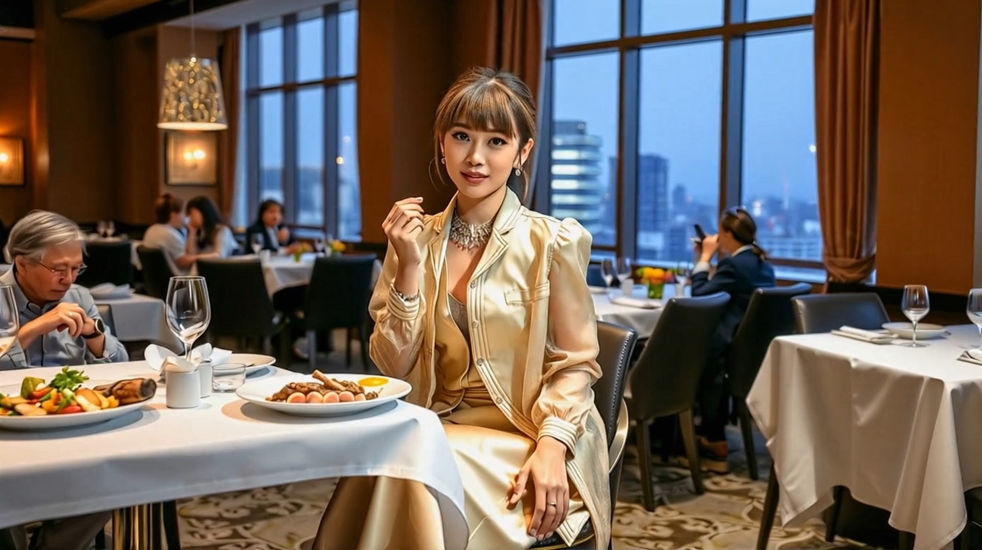 妄想18 レストランでお嬢様の開脚を給仕がお手伝い AI生成動画 サンプル9ページ目