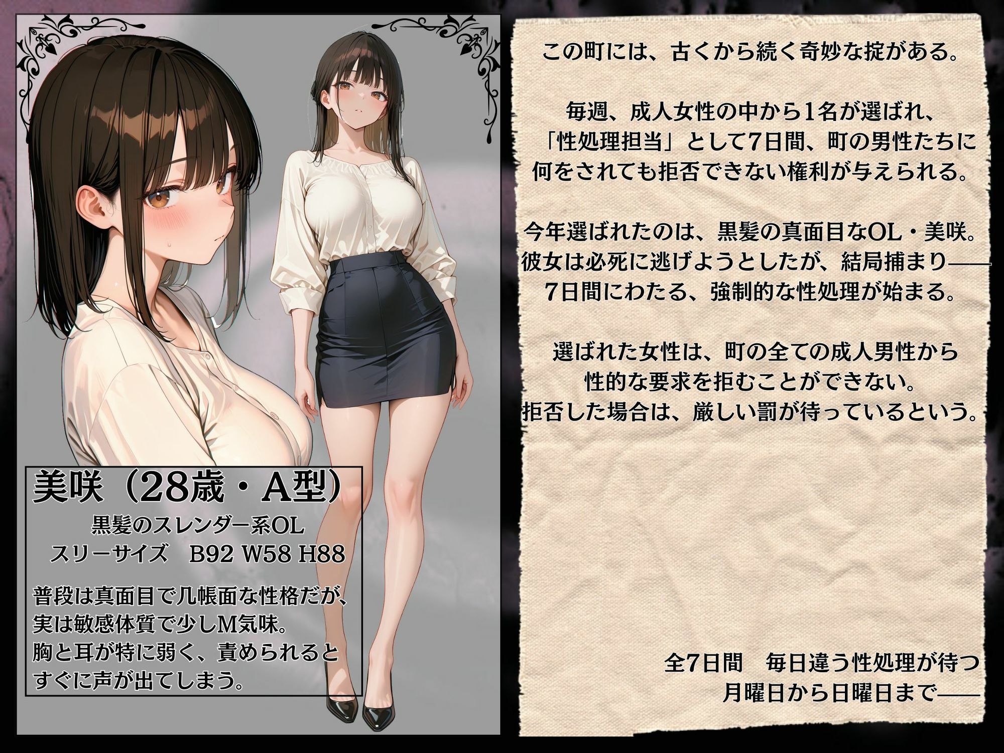 強●性処理週間 -黒髪OL 美咲の場合- サンプル1ページ目
