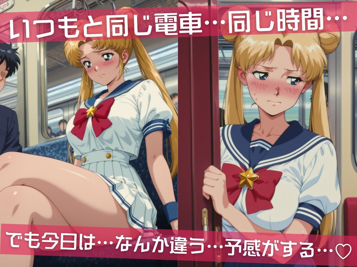 満員電車痴●地獄 肉便器化計画 美少女戦士セ●ラームーン編 サンプル1ページ目