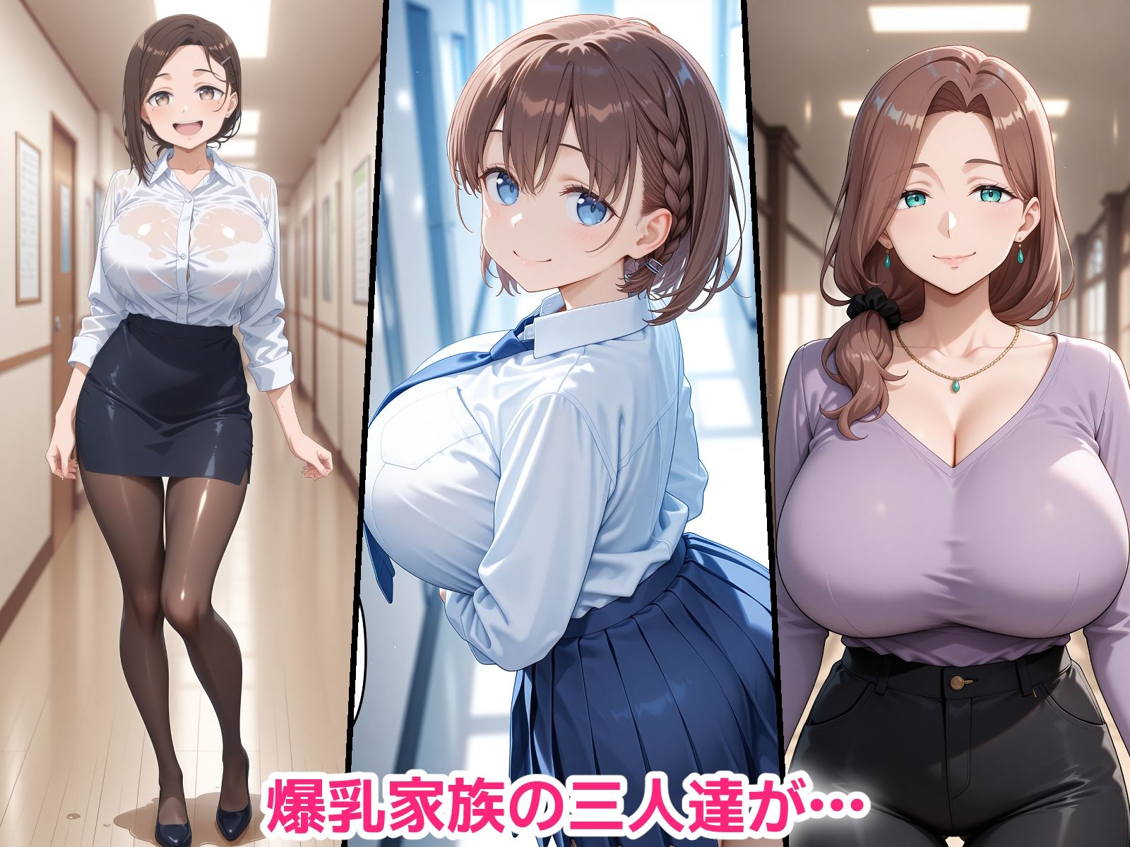 催●おじさんに寝取られる爆乳家族の3人〜全員メス堕ち・孕ませ〜 サンプル1ページ目