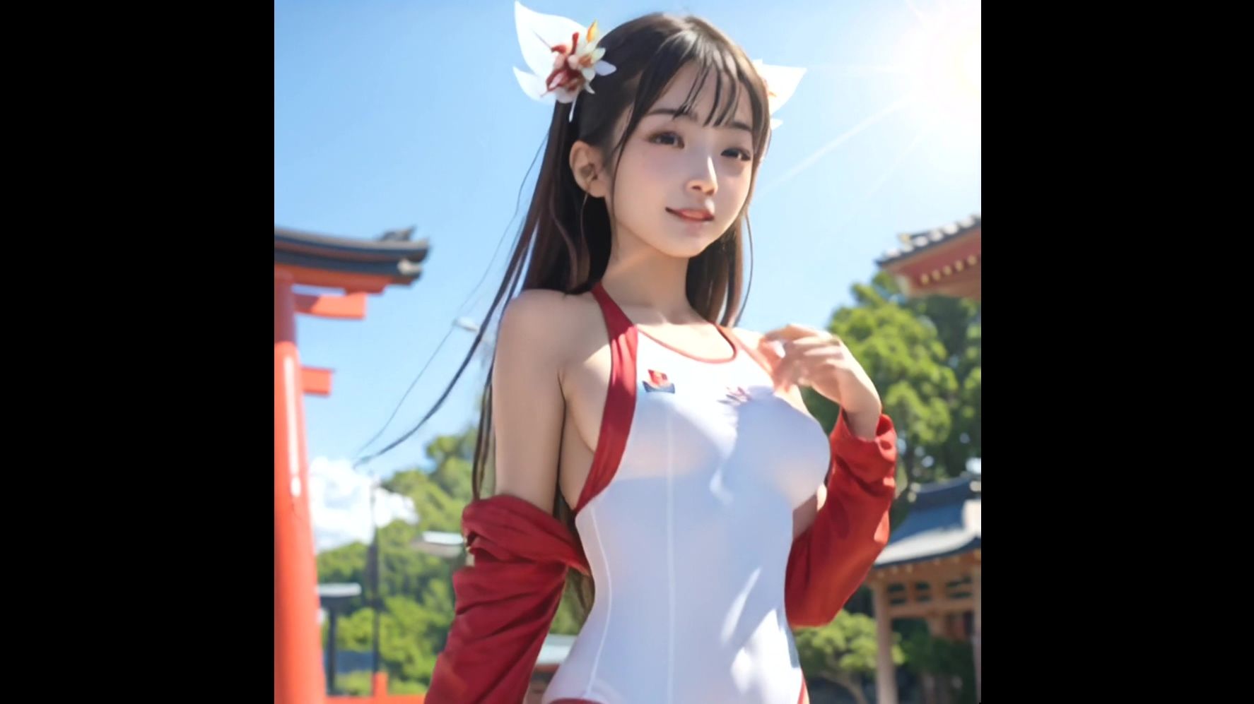 【動画版】競泳水着の彼女【1月】【AIグラビア】 サンプル1ページ目