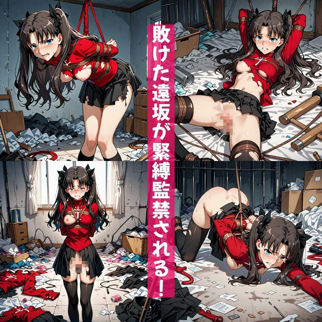 fa●e敗北ヒロインを緊縛！キモい親父が拘束調教泣いて感じてアヘ顔イキ狂い サンプル4ページ目