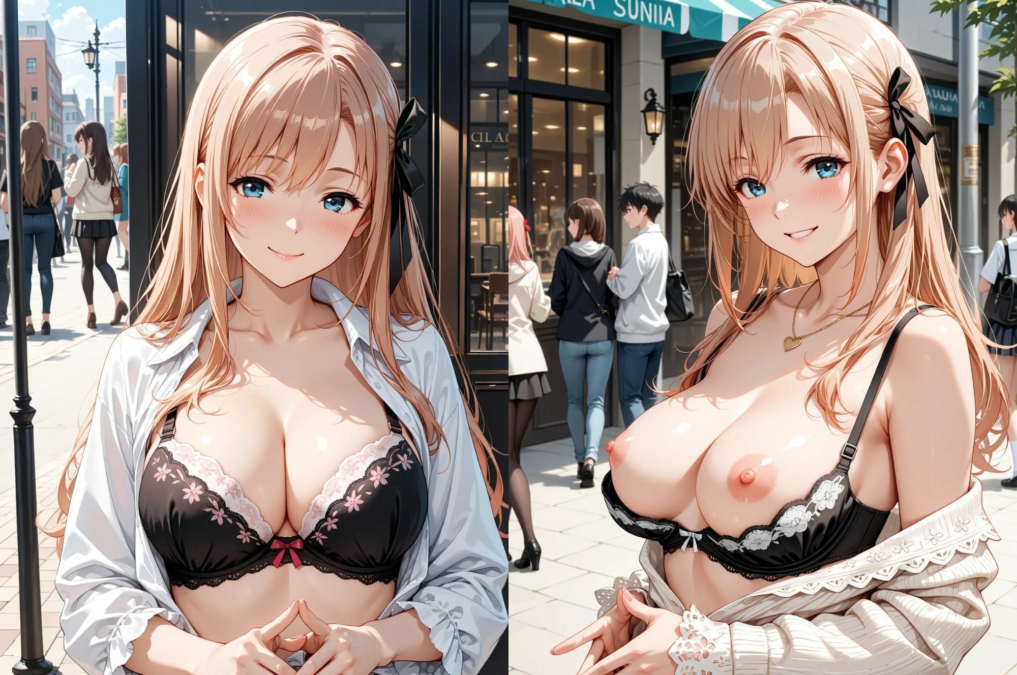 見せたガール優菜との限界！露出デート（はーと） サンプル2ページ目