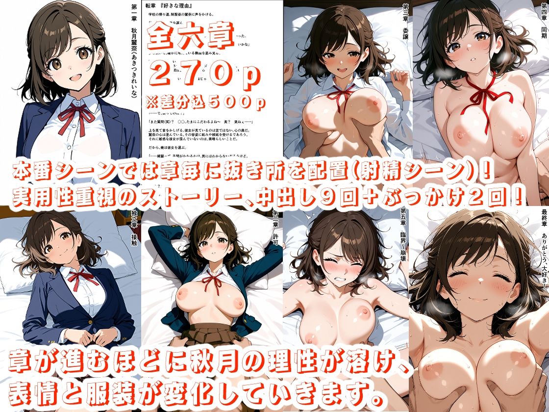 【どの娘とHする？】クラスで一番人気の美少女巨乳J〇・秋月麗奈の淫らな素顔を堪能するリアルSEXシミュレーション【1人目】 サンプル1ページ目