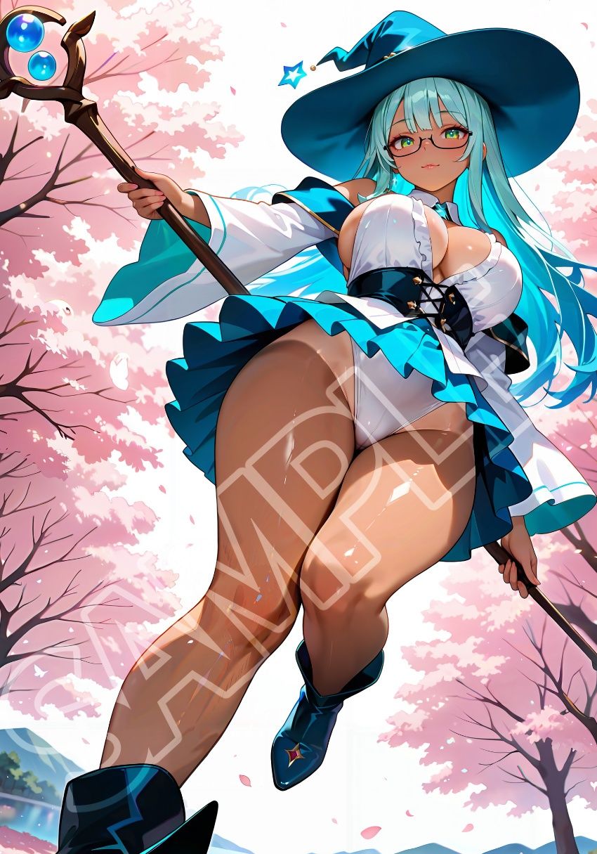 褐色水魔女と桜デート サンプル3ページ目