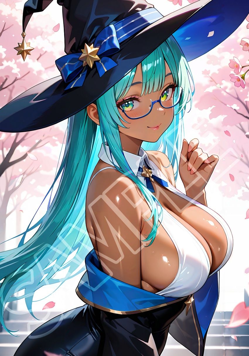褐色水魔女と桜デート サンプル5ページ目